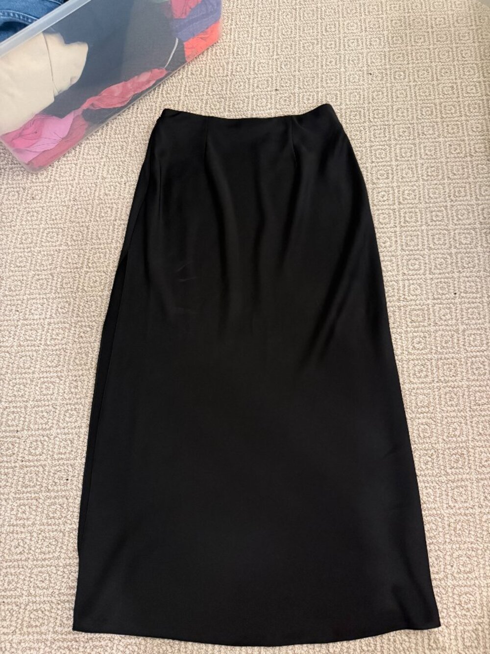 Gianna Bini black silk midi skirt